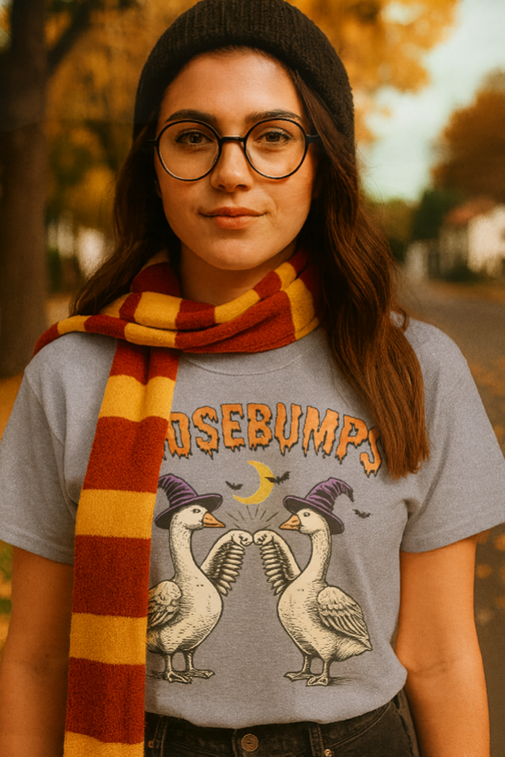 Halloween Goosebumps T-Shirt Grey