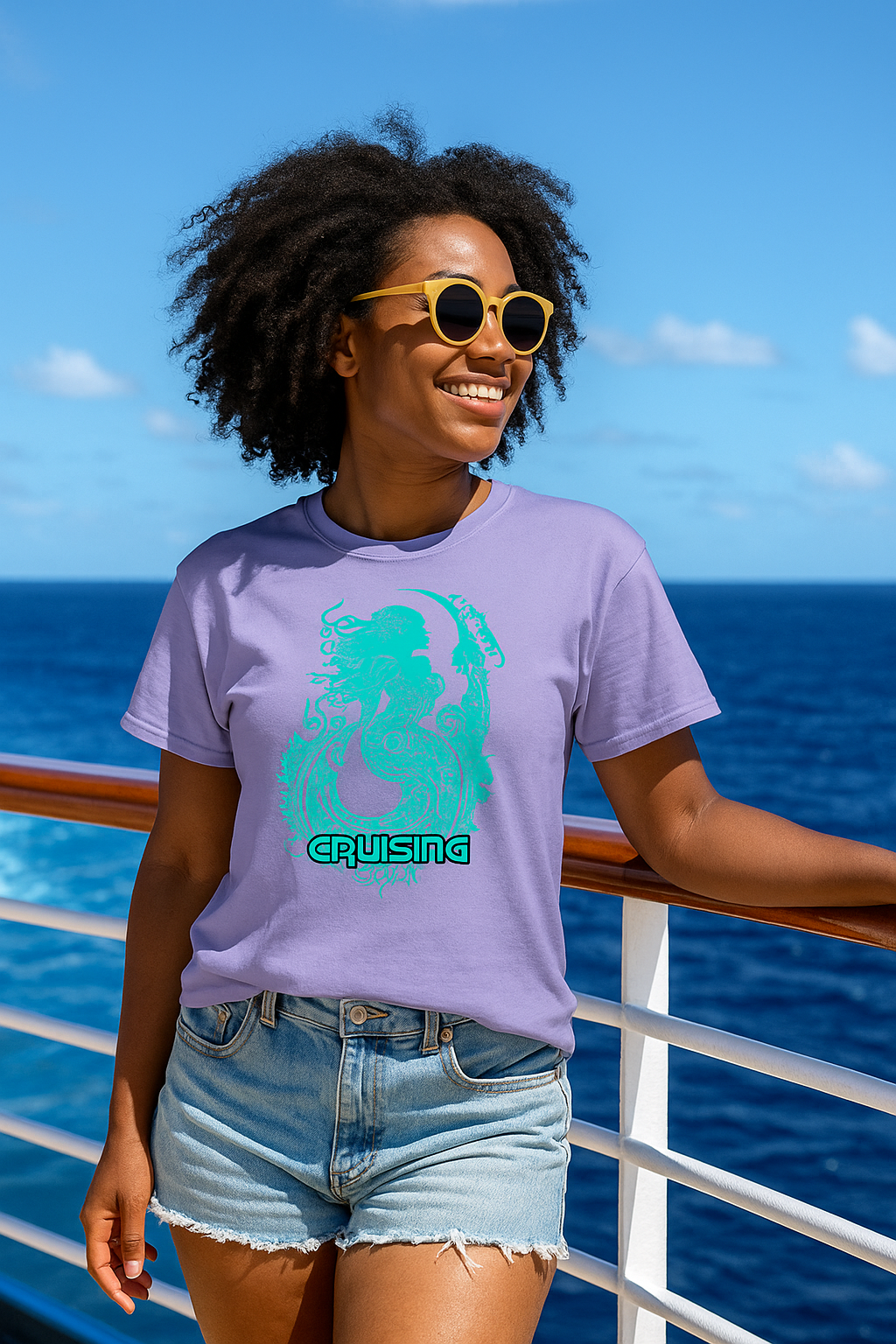 Cruising Spirit Mermaid T-Shirt – Fantasy Beach Vibes Tee