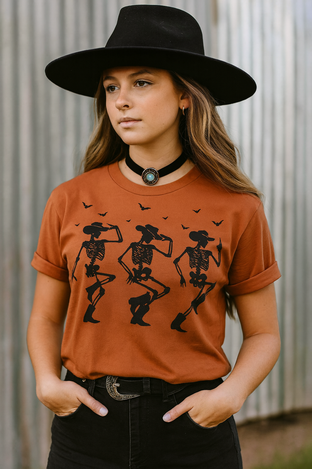Halloween Dancing Cowboys Unisex Tee