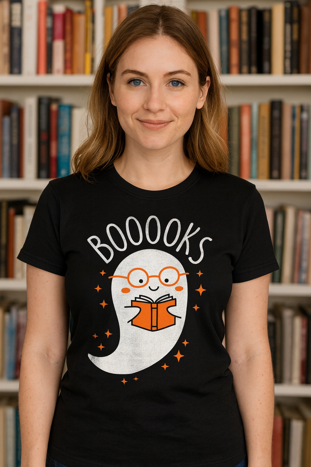 Halloween Books Ghost Unisex Tee