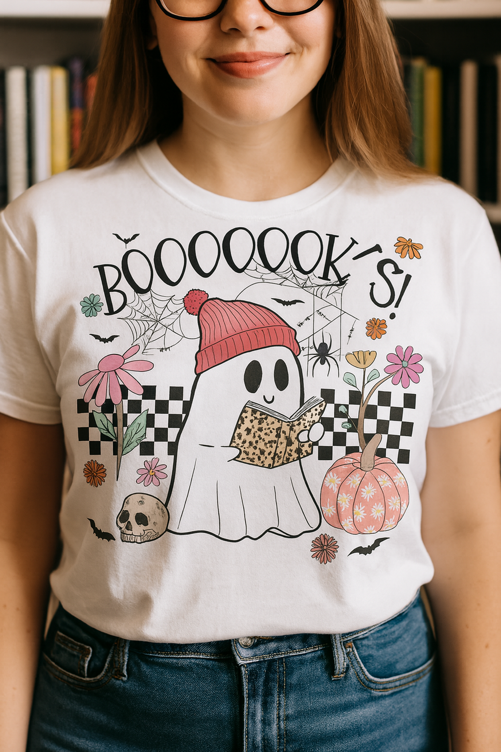 Halloween Book Ghost Boo Unisex Tee
