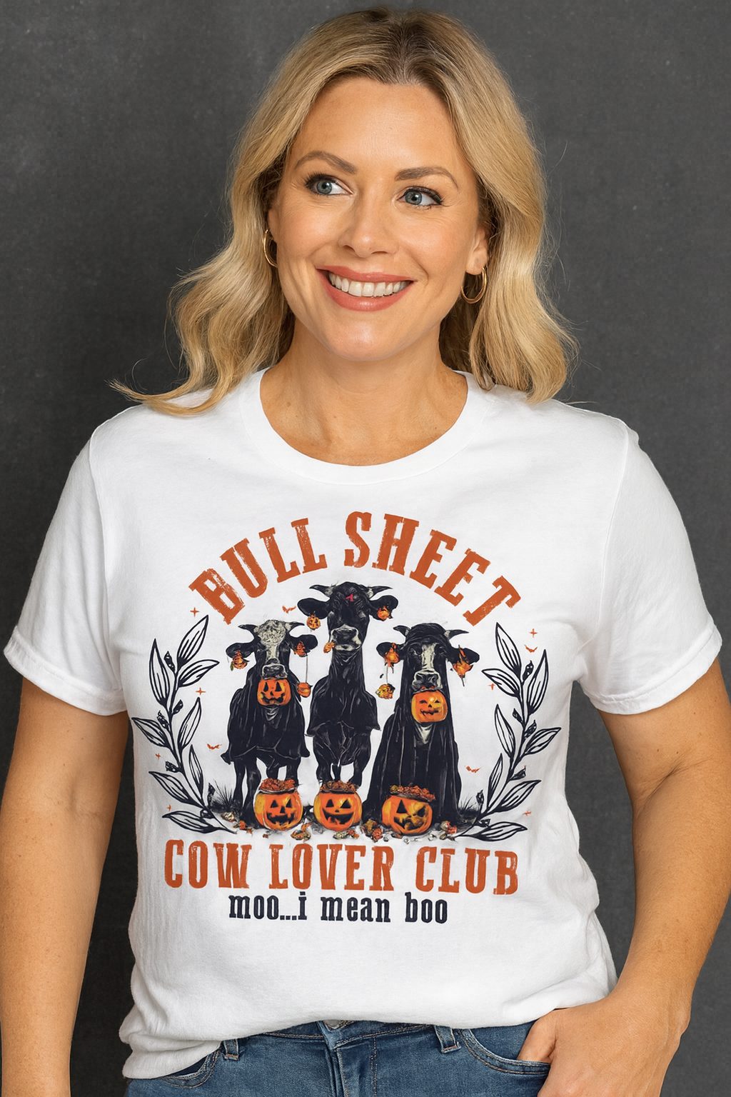 Halloween Cow Lover Club Bullsheet Unisex Tee