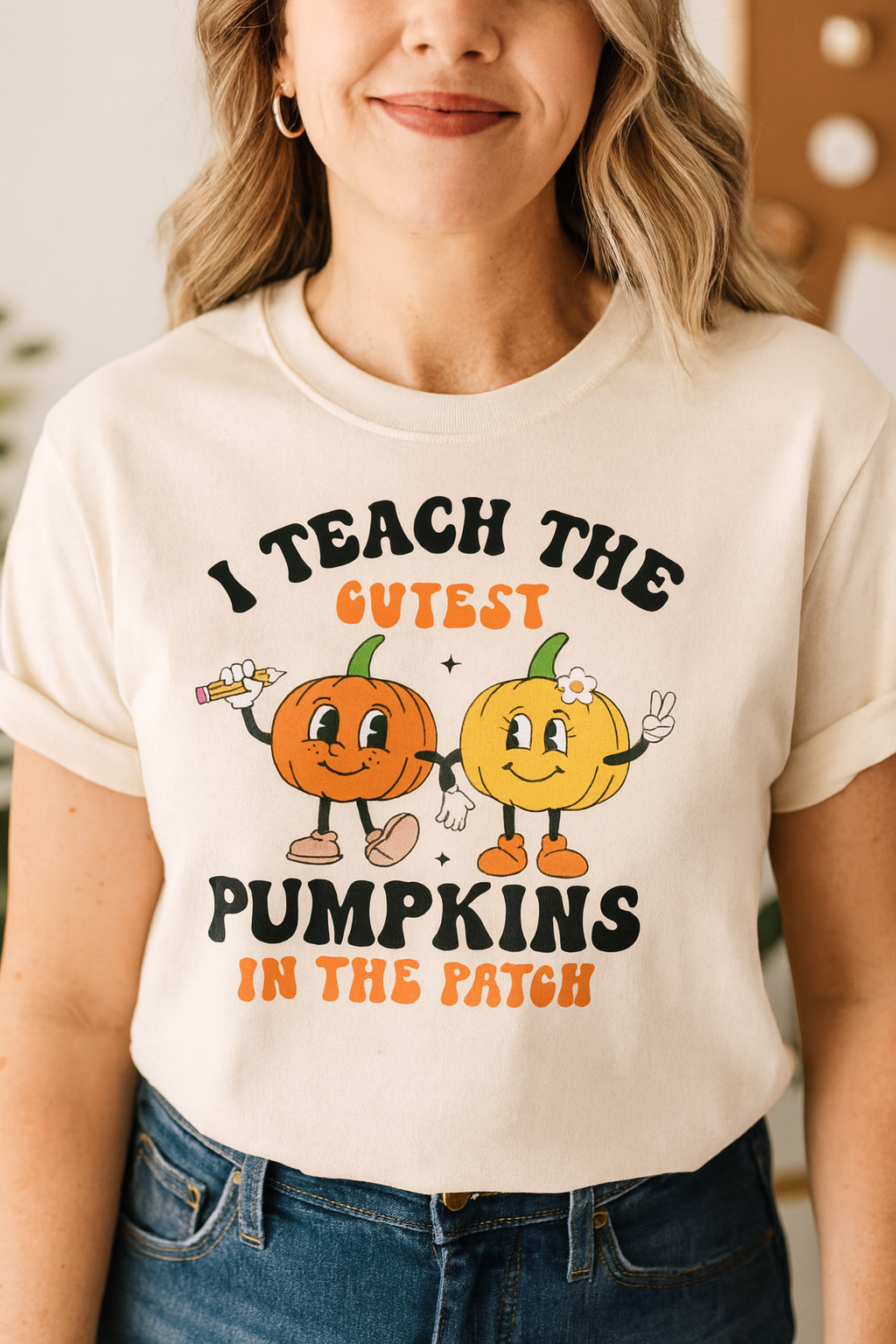 Halloween Teacher Cute Pumpkin Patch T-Shirt